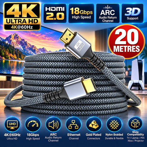 20m hdmi cable - 4k, 60hz